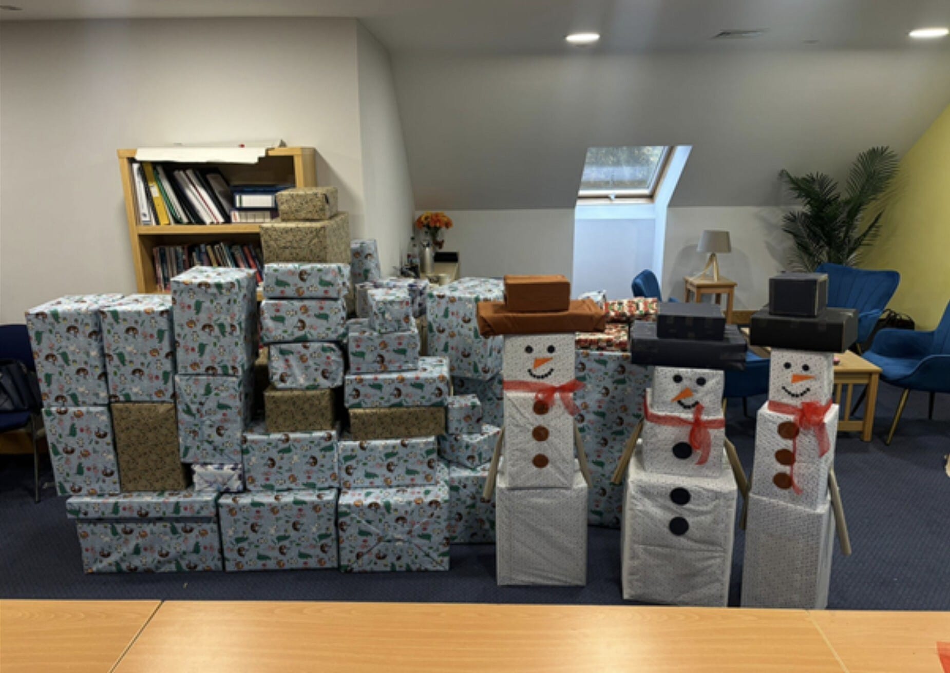 HH1 – Present and snowman props for the annual Christmas party