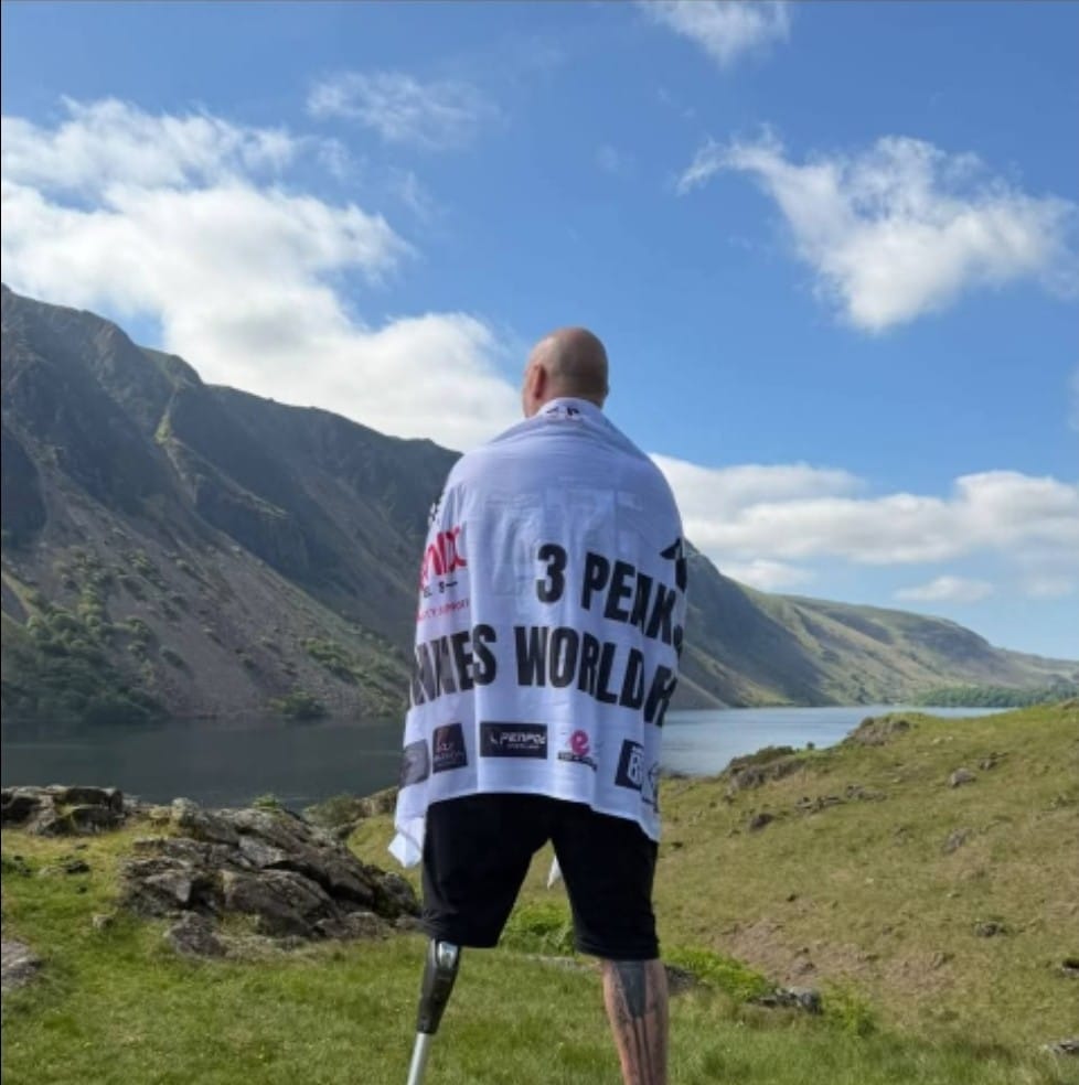 Amputee strongman Darren Greenfield completed an ascent of Ben Nevis
